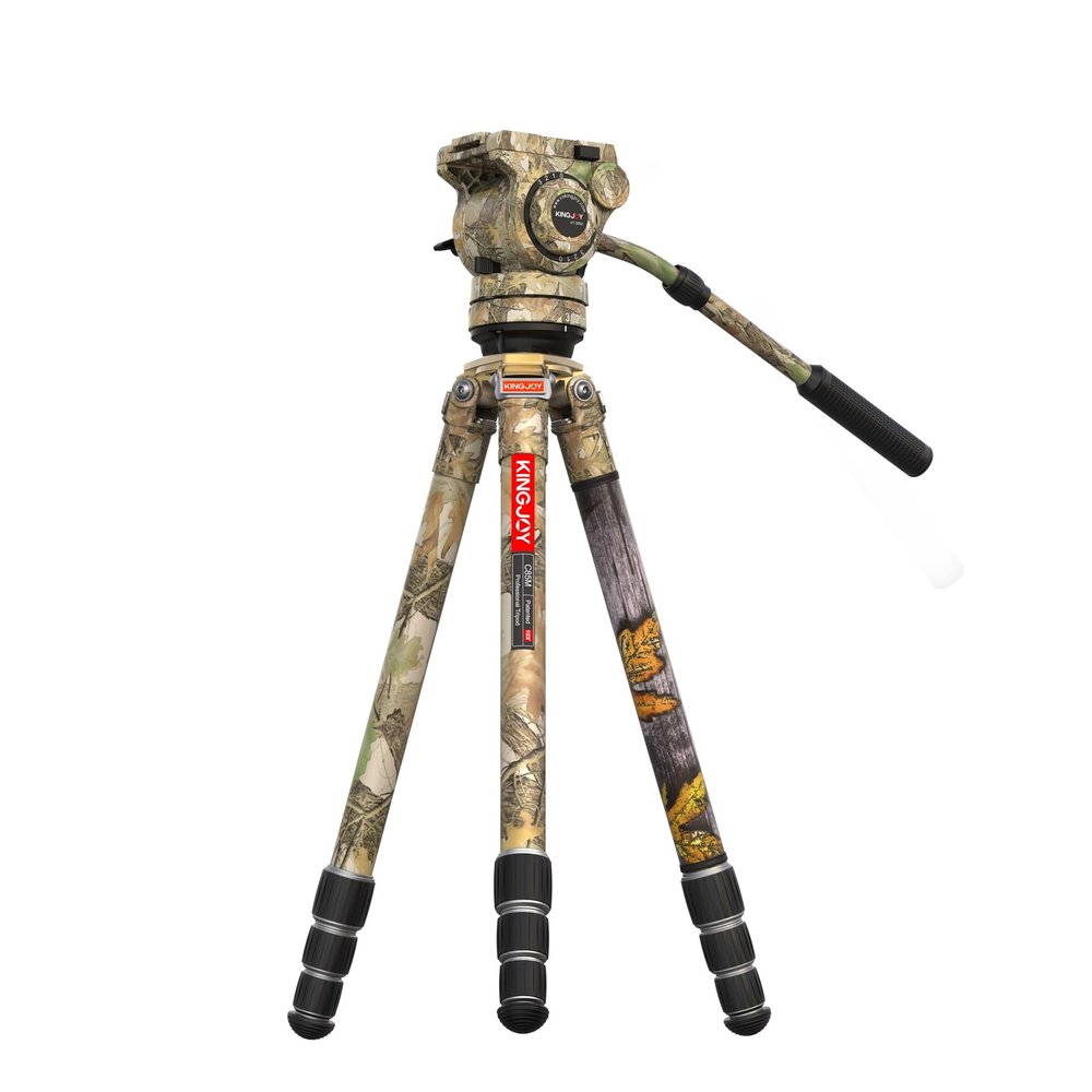 KINGJOY Camouflage Series Professional Hydraulic Fluid Head Tripod C85M+VT-3550M