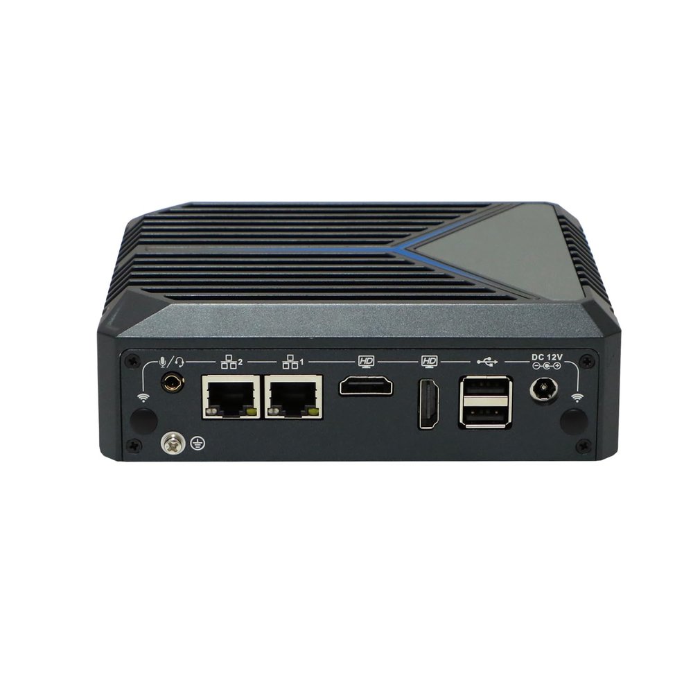 ANDAQI Base Din Rail Fanless Mini PC, Industrial Computer, TPM2.0, J6412, BX09, 2 x LAN, 2 x HDMI, COM, SIM Slot, WOL, PXE, Watchdog, 16G RAM, 512G SSD, 1TB HDD