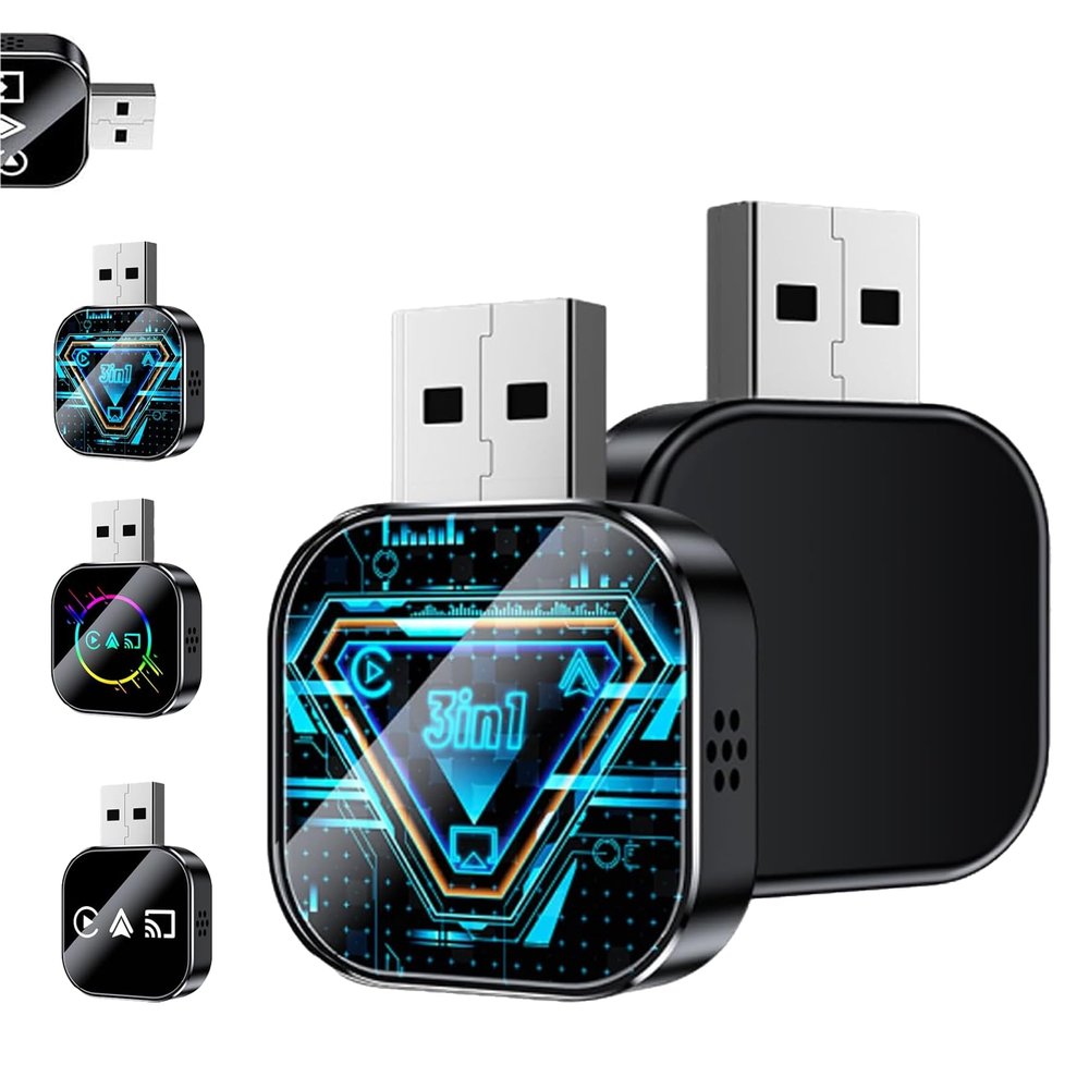 3 in 1 Adapter, 2026 Upgrade 3-in-1 Wireless Adapters, Adapter Plug and Play Design, Provides Stable Connection with Low Latency, Compatible with for iPhone (#3)