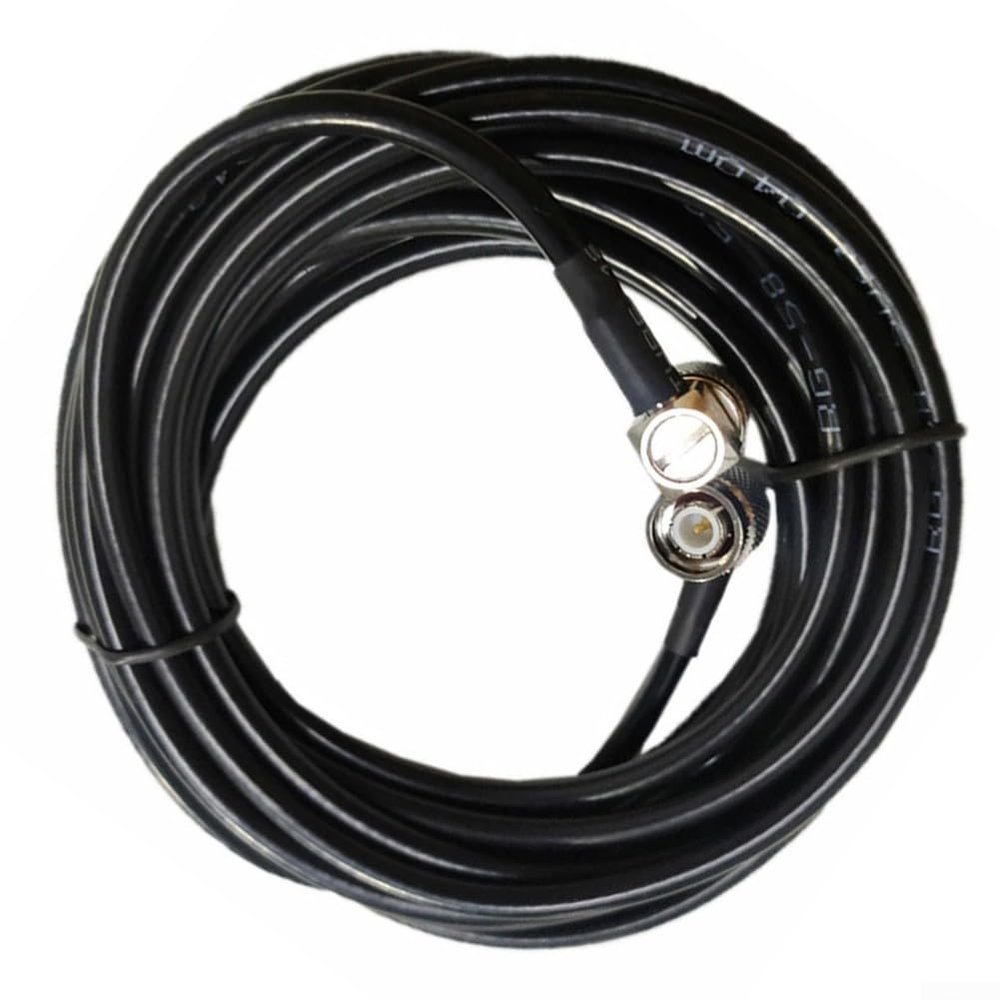 FABULETTA Antenna Cable 15FT with Dual 90 Degree TNC Male Connectors Compatible with GPS EZ-Guide Plus 500 250 CFX-750 Receivers Black PVC Wire
