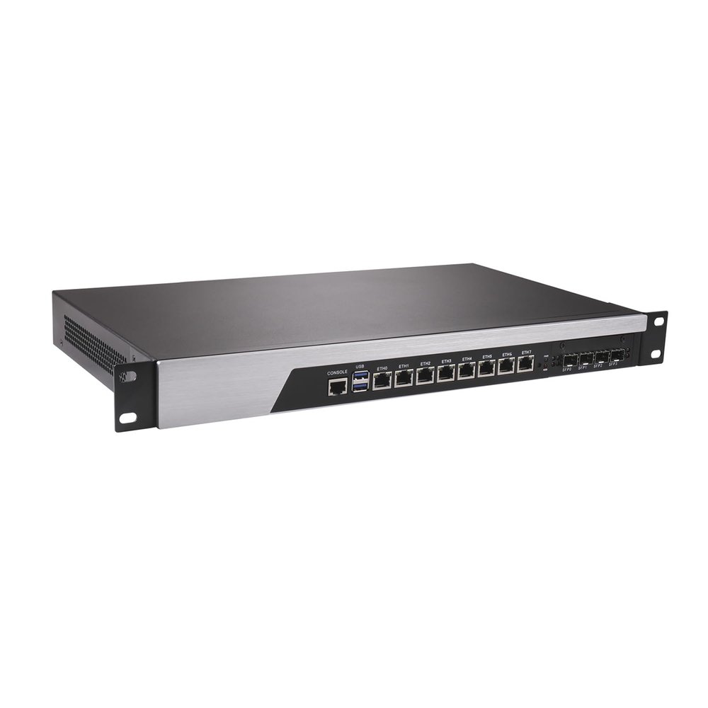 Firewall, VPN, 1U Rackmount Network Appliance, OPNsense, I3 4160, RS44, AES-NI, 8 x 2.5GbE 226-V, 4 x SFP+ 10Gbe XL710, Console, VGA, 0 RAM, 0 Storage, Barebone No System