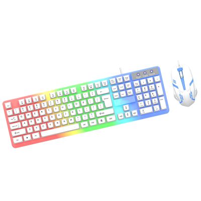 104 Keys Gaming Keyboard and Combo with LED Backlit Quiet Computer PC USB Corded Keyboards Comfortable Ergonomic Set