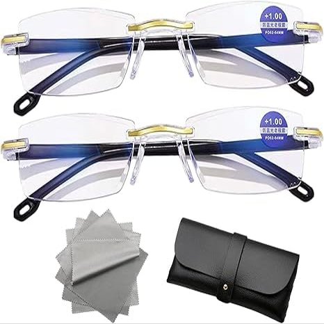 DASHENRAN Clarity Blue Glasses, Automatic Adjustment Eye Glass, Intelligent Anti Blues Light Blocking Computer Glass (2pcs)
