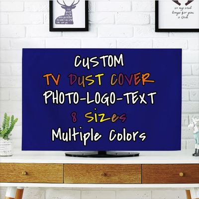 BENUSIO Custom TV Dust Cover with Photo Logo Text Personalized Dustproof TV Screen Monitor Protective Cover Indoor Decor, Midnightblue, For 50"/52" TV