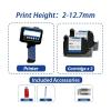 TXGJWRA 1790Plus 12.7Mm Portable Printer Handheld Inkjet Printer Text Qr Barcode Batch Number Logo Image Date Printing Machine Multi-Format Printing,Black-with 2 Ink view 2