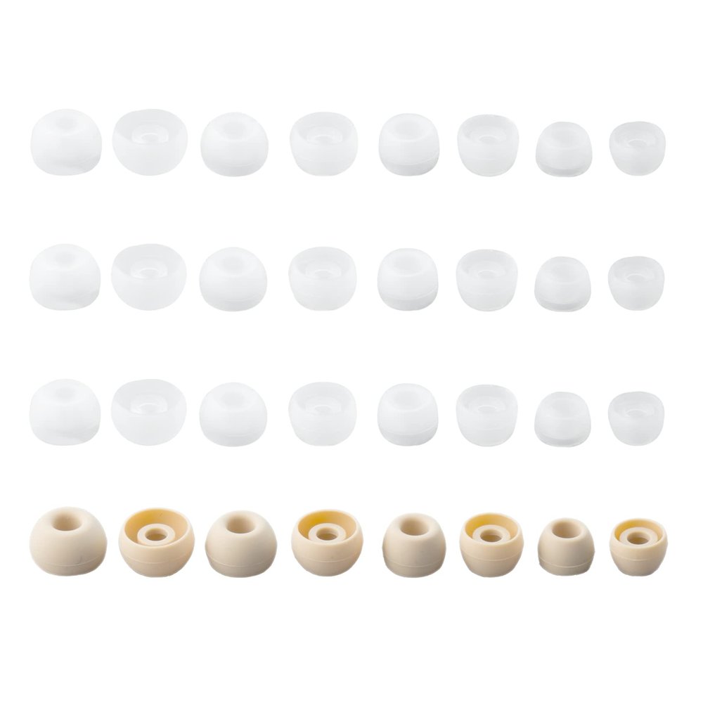 16 Pairs KBEAR Silicone Eartips,Replacement IEM Tips for 4.00mm-5.50mm Nozzle Wireless Earphone/Wired Earbuds,Orange&White Mixed Eartips for KZ ZS10 Pro,CCZ Melody,KZ ZST(Orange&White, XS/S/M/L)