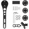 AugustknowU Carbon Fiber Bike Computer Mount Extension with Adjustable 180 Rotation, Integrated Light and Action Camera Holder, Compatible with Garmin/Bryton/Wahoo, Black(130mm) view 1