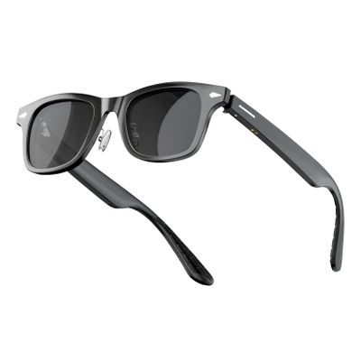 Hugur Smart Glasses,Polarized Sunglasses with Bluetooth 5.4 Open Ear Speaker,Athletic/Outdoor UV Protection and Voice Assistant Compatible, Black Frame-Black Lens for Men, Women, Unisex B1BL