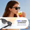 Hugur Smart Glasses,Polarized Sunglasses with Bluetooth 5.4 Open Ear Speaker,Athletic/Outdoor UV Protection and Voice Assistant Compatible, Black Frame-Black Lens for Men, Women, Unisex B1BL view 2
