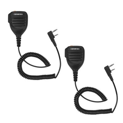 CENMIGO Walkie Talkie Speaker Microphone, Remote Shoulder-Mounted Police Mic Compatible (2 Pack)
