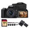 Canon EOS Rebel SL3 DSLR Camera with 18-55mm Lens (Black) | 24.1MP APS-C Sensor, Dual Pixel AF & 4K Video | Great for Beginners & Everyday Photography (3453C002) + 64GB Card + Bag view 1