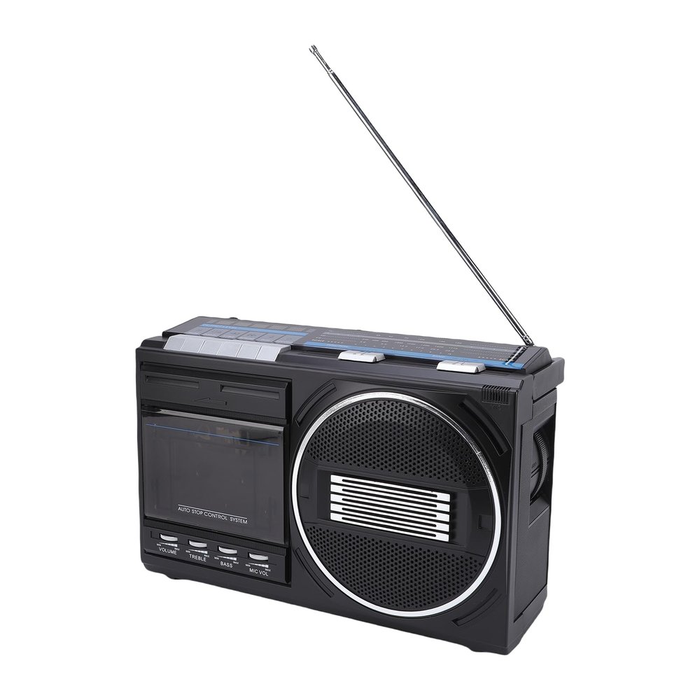 Cassette Player, Boombox Stereo with Bluetooth and AM FM SW Radio, USB Tape Conversion, Built-in Microphone for Home Music Recording and Playback