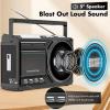 Cassette Player, Boombox Stereo with Bluetooth and AM FM SW Radio, USB Tape Conversion, Built-in Microphone for Home Music Recording and Playback view 2