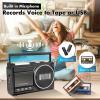 Cassette Player, Boombox Stereo with Bluetooth and AM FM SW Radio, USB Tape Conversion, Built-in Microphone for Home Music Recording and Playback view 3