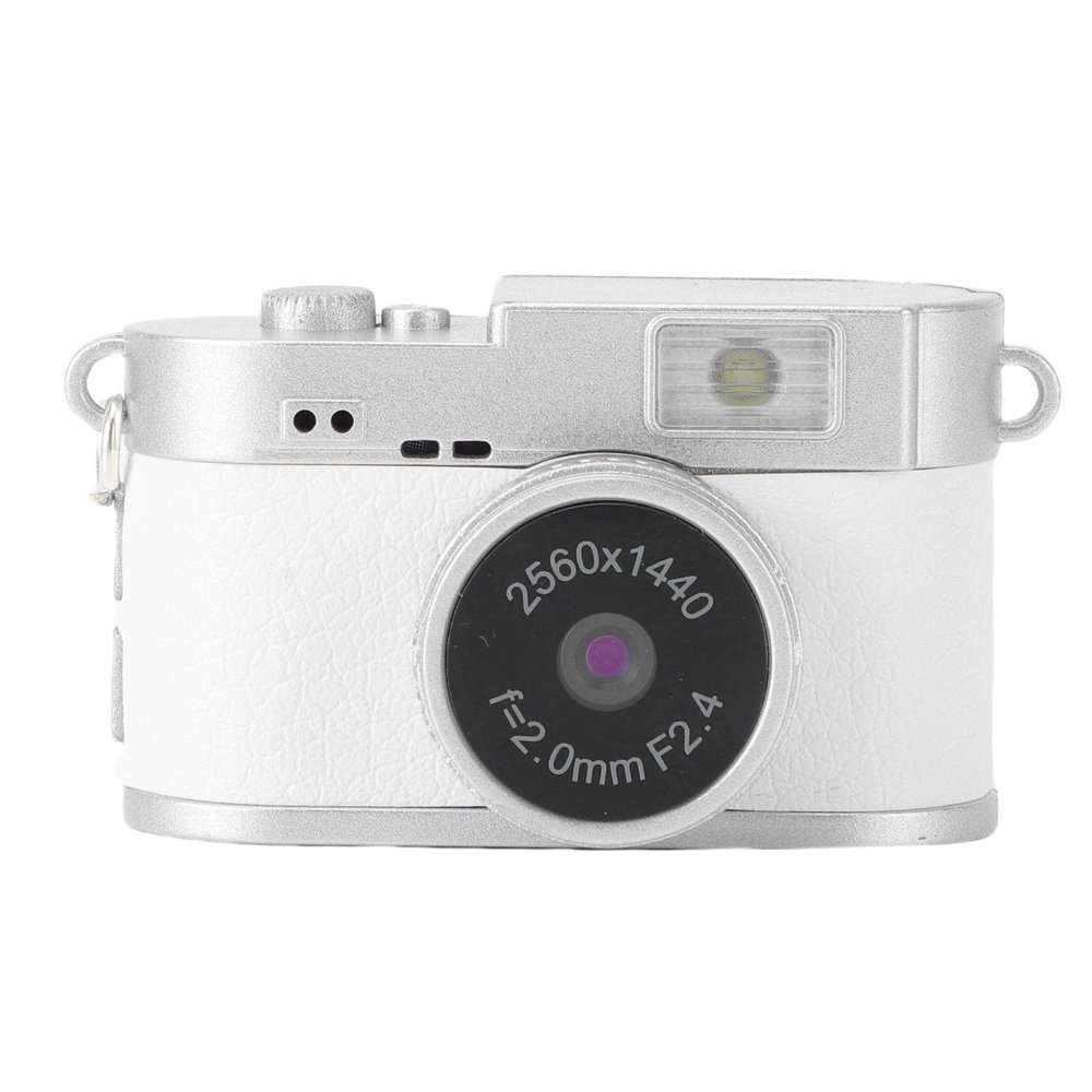 LAISANIM Retro Mini Digital Video Keychain Camera, 1.47 in Screen Pocket Video Recorder, Small Body cam 1080P HD Video Cam, for Travel Study Sport Recording (White)