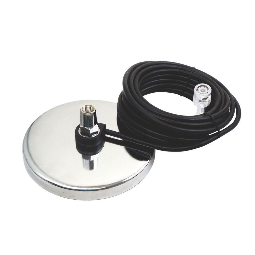 Procomm JBC110-10BN 3 in. Chrome Magnet Mount with 10 ft. RG58 Coax Cable & BNC Connector