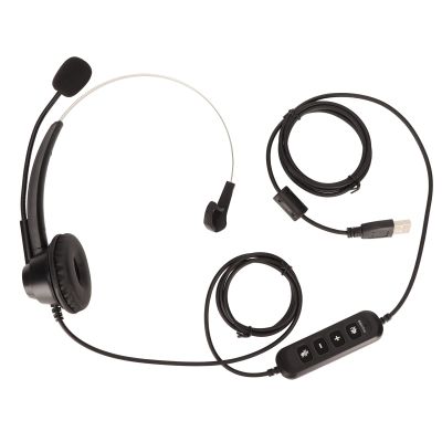 KunEchevyr H360 USB ENC Business Headset, Single Ear Telephone Headset with Active Noise Reduction, Volume and Control, ABS Material for, Call Center, Customer Service
