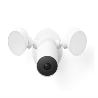 GA02942-US Outdoor Security Camera with Floodlight Pro, Smart Wired Camera, White