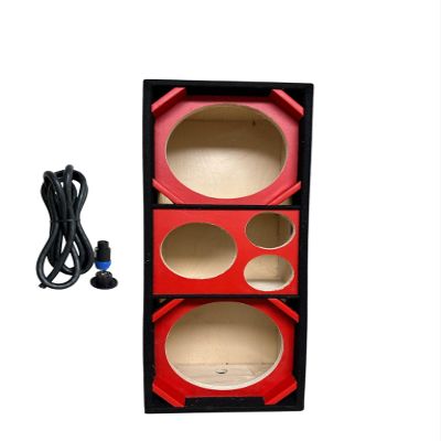 10" Brazilian Style Chuchera Speaker Box for Two 10" Speakers & 1 Driver Two Tweeters Vented Enclosure for Car (red)