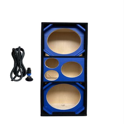 10" Brazilian Style Chuchera Speaker Box for Two 10" Speakers & 1 Driver Two Tweeters Vented Enclosure for Car (Blue)