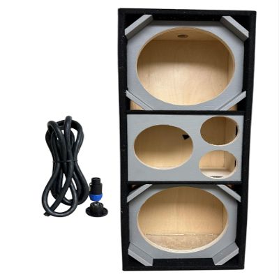 10" Brazilian Style Chuchera Speaker Box for Two 10" Speakers & 1 Driver Two Tweeters Vented Enclosure for Car (Gray)