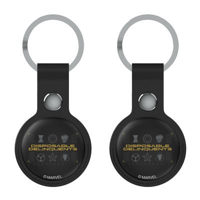 Marvel Thunderbolts Badge Black Leatherette Case for Apple AirTags 2-Pack