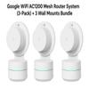 Google WiFi - AC1200 - Mesh WiFi Router System Bundle (3-Pack) + 3 Wall Mounts for Google - 4500 Sq Ft Coverage - Retail Packaging - Easy Setup, Seamless Signal for Smart Home Devices - Snow view 2