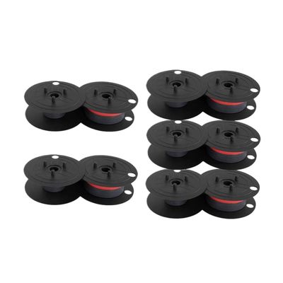 WYCZCFIS Typewriter Carbon Ribbon Holder GR24 Universal Twin Spool Calculator Ribbon Adding Machine Black Red Compatible with Printer Supplies(5 Pcs)