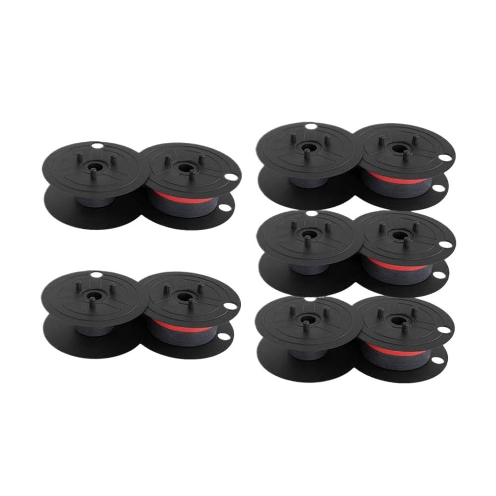 WYCZCFIS Typewriter Carbon Ribbon Holder GR24 Universal Twin Spool Calculator Ribbon Adding Machine Black Red Compatible with Printer Supplies(5 Pcs)