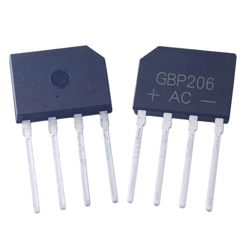 50/100/200/500/600Pcs GBP206 Bridge Rectifier GBP206G Flat 2A/600V DIP-4 Stack(200Pcs)