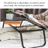 Adjustable Laptop Bed Desk with Cup Holder & Baffle, Portable Folding Bed Tray Table for Eating & Writing, 21.7" Blue Multifunctional Bed Table view 3