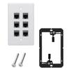 Kework 6 Ports Ethernet Wall Plate With Bracket, 10Gbps 600MHZ, Cat7 RJ45 Female to Female Coupler Keystone Module, Solder-free Pass Through Face Plate for TV Modem Laptop Switch ADSL view 1