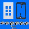 Kework 6 Ports Ethernet Wall Plate With Bracket, 10Gbps 600MHZ, Cat7 RJ45 Female to Female Coupler Keystone Module, Solder-free Pass Through Face Plate for TV Modem Laptop Switch ADSL view 2