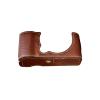 Andoer Camera Half Case, PU Leather Camera Bag with Shoulder Strap Compatible with Fujifilm XM5 (Brown)