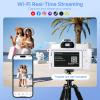Digital Camera,UHD 75MP 5K for Photography with WiFi,64GB SD Card Vlogging Travel Camera for YouTube,Featuring 3" 180Flip Screen,Suitable for Beginners and Teens,White view 4