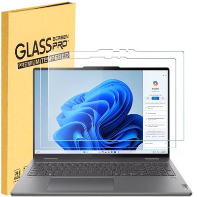 2 Pack Tempered Glass Screen Protector for Lenovo IdeaPad 5/5i 2-in-1 (16, Gen 10 16AKP10 16IAL10) 16 inch Laptop 9H Scratch Resistant Anti-Shatter Film Anti-Fingerprint