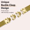 Alociaga Metal Band Compatible for Fitbit Versa 4/Sense 2/Versa 3/Sense, 22mm Dressy Stainless Steel Chain Strap Designer Wristband (Gold) view 4