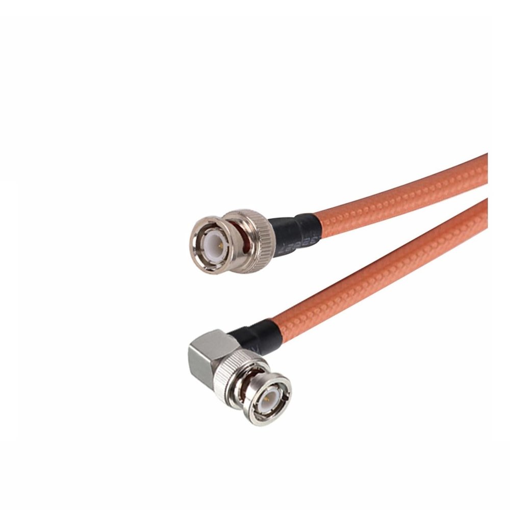 BAISULI Coaxial RG400 90Degree Low Loss 50-3 50 Ohm Coaxial Cable Jumper Adapter(BNC M to BNC M90,15CM)