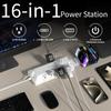 12 Outlets + 4 USB (16-in-1) Surge Protector Power Strip with 2 USB C, T-Shaped Desktop Charging Station with Phone Stand, Flat Plug 6FT Extension Cord, 1800J for Home Office Gaming Dorm view 3