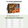 Outdoor TV Cover 80 to 85 Inch Weatherproof, BOO Halloween Waterproof Outdoor TV Enclosure with Side Pocket, Brown Pumpkin Spooky Ghost Crow Star Television Protector Cover for Outside Television view 2