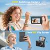 4K 64MP Digital Camera with 3" 180 Flip Screen, 2025 Latest Autofocus Vlogging Photography Camera for YouTube, 18X Digital Zoom Compact Travel Cameras with 64GB SD Card for Beginner (Black) view 3
