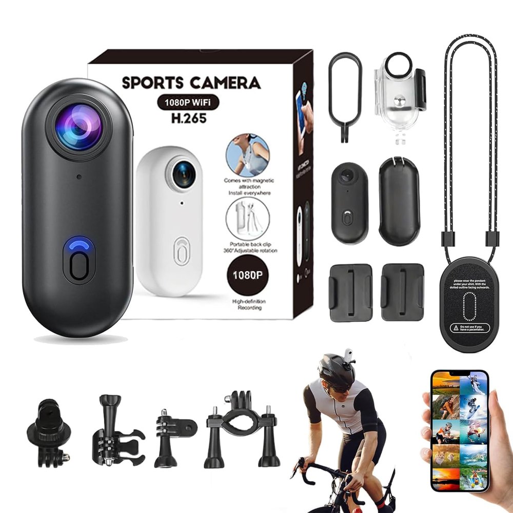 cetzork POV Camera, 4s Body Camera, 2026 New HD 1080p/4k Hands Free Mini POV Pro Body Cam, Wearable Body Adventure Action Cam with Audio Video, for Vlogging Cycling Diving (Black, 1080P)