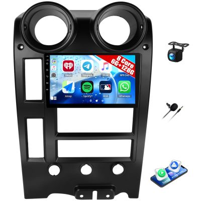 [6+128G] 8-Core Android 15 Car Radio Stereo for Hummer H2 2002-2007 with Wireless Carplay&Android Auto,9 Inch Touchscreen Car Radio with Mirror Link Bluetooth FM/RDS DSP HiFi WiFi GPS SWC