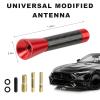 Sbulhia Car Short Antenna, 1.37 Inch Auto Radio Antenna with Screws and Rubber Gaskets, Aluminum & Carbon Fiber Short Car Roof Aerial Mast Replacement for AM/FM Radio Reception (Red) view 2