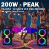 Large Party Speaker with Dual 6.5 Inch Woofers, 200W Peak Powerful Sound, 15 Hours Playtime, Type-C Charging, LED Light Show, Wireless Microphone for Outdoor Parties view 3