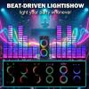 Large Party Speaker with Dual 6.5 Inch Woofers, 200W Peak Powerful Sound, 15 Hours Playtime, Type-C Charging, LED Light Show, Wireless Microphone for Outdoor Parties view 4