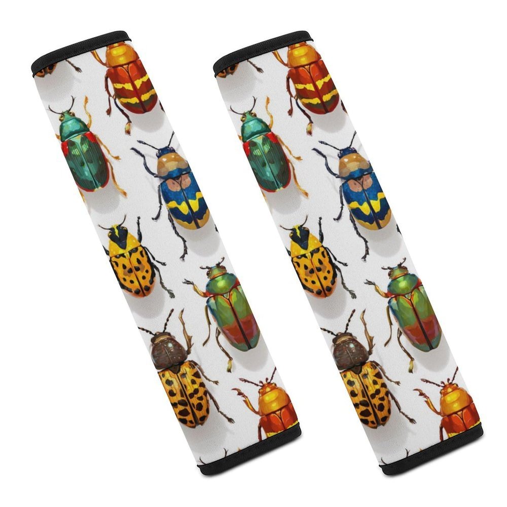 Colorful Beetle Insect Car Seat Belt Pad Soft Seatbelt Cushion Pad Cover for Women Men