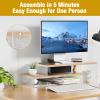 Adjustable Monitor Stand Riser with Acrylic Legs9.4" Wide Dual Monitor Stand for Desk2-Tier Wood Desktop Organizer for Computer, Laptop, Printer & PCModern Aesthetic Desk Shelf(wood-glacial striae) view 4