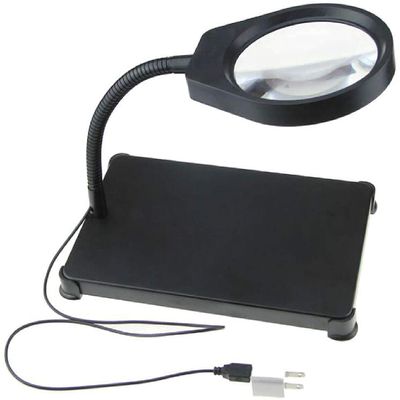 Magnifiers,8 Times Desktop Magnifying Glass with Lamp Old Reading Magnifying Glass Repair Table Lamp High Magnification Glass Lens with 8-10 Times