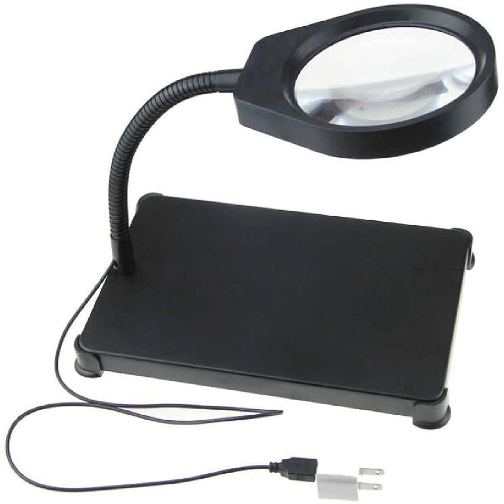 Magnifiers,8 Times Desktop Magnifying Glass with Lamp Old Reading Magnifying Glass Repair Table Lamp High Magnification Glass Lens with 8-10 Times